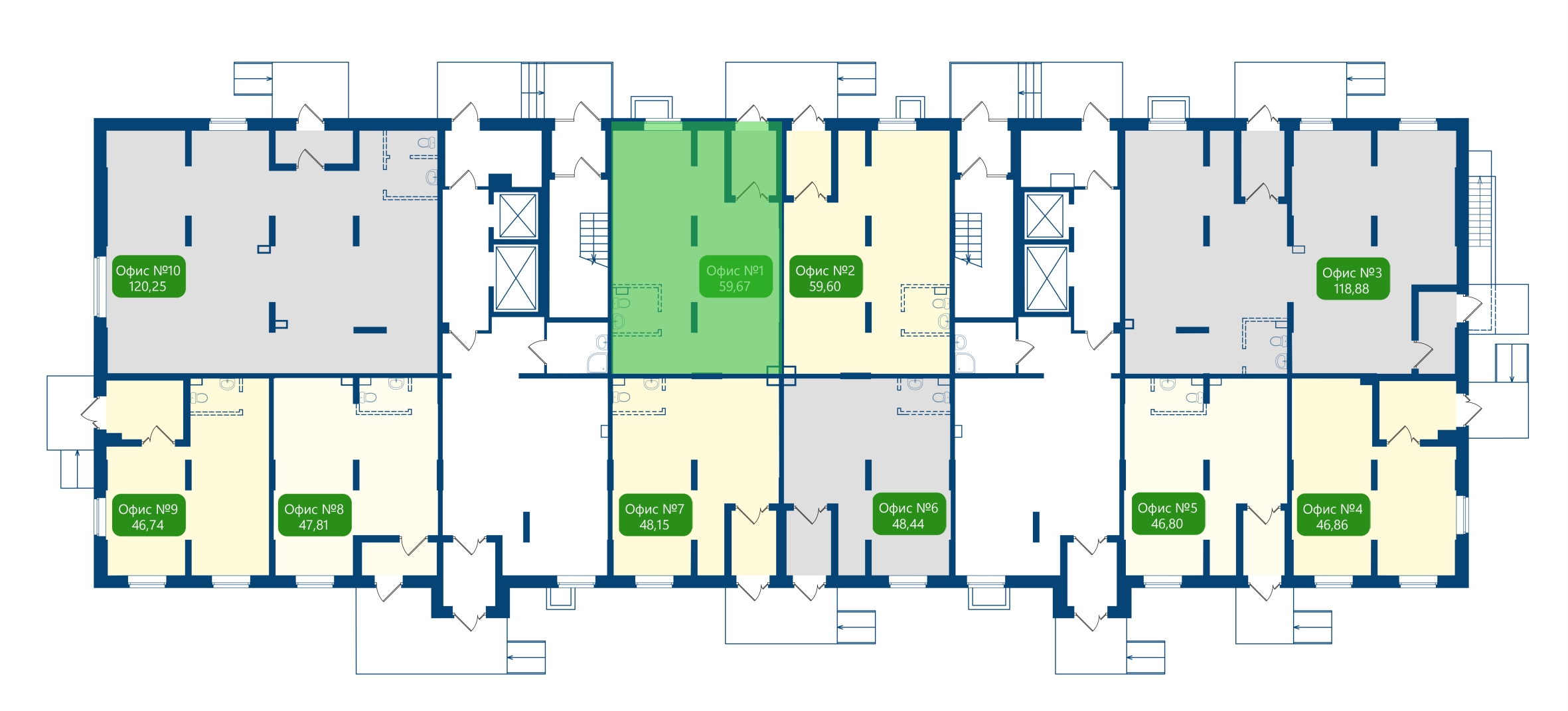 Коммерческое помещение, 59.67 м²
